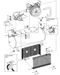 Page A Diagram and Parts List for CI100120HB 1999 Campbell Hausfeld Compressor